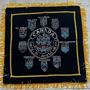 Canadian Provincial Coats of Arm Throw Pillow or Wall Tapestry man cave sun room